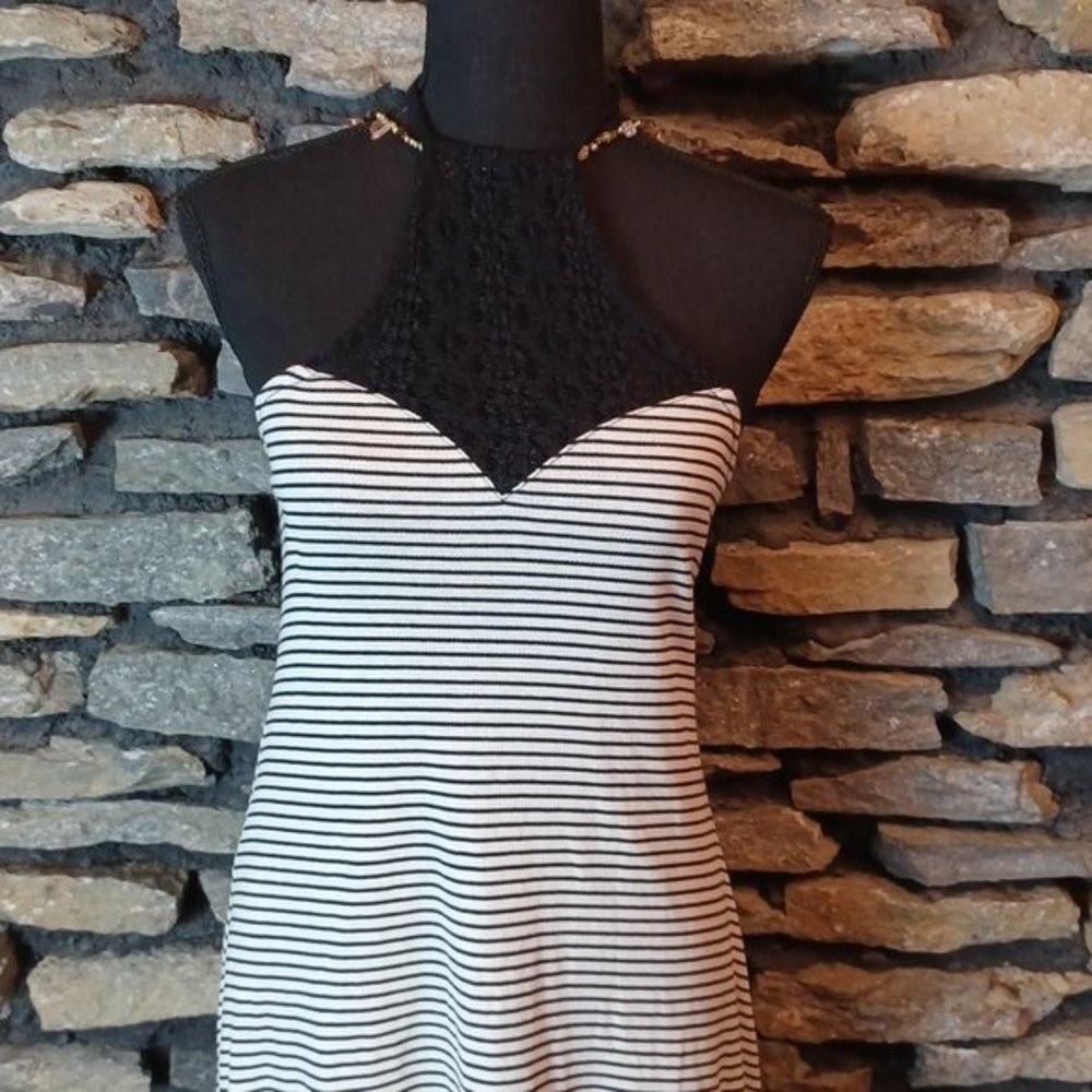 Altard State asymmetrical stripes halter style dress sz XS - Picture 3 of 10